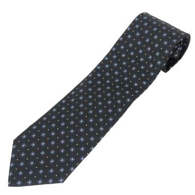 【中古】 ブルックスブラザーズ ネクタイ STAIN RESISTANT シルク ブラック ブルー系 ホワイト ビジネス 紳士 スーツ メンズ 男性 Brooks Brothers