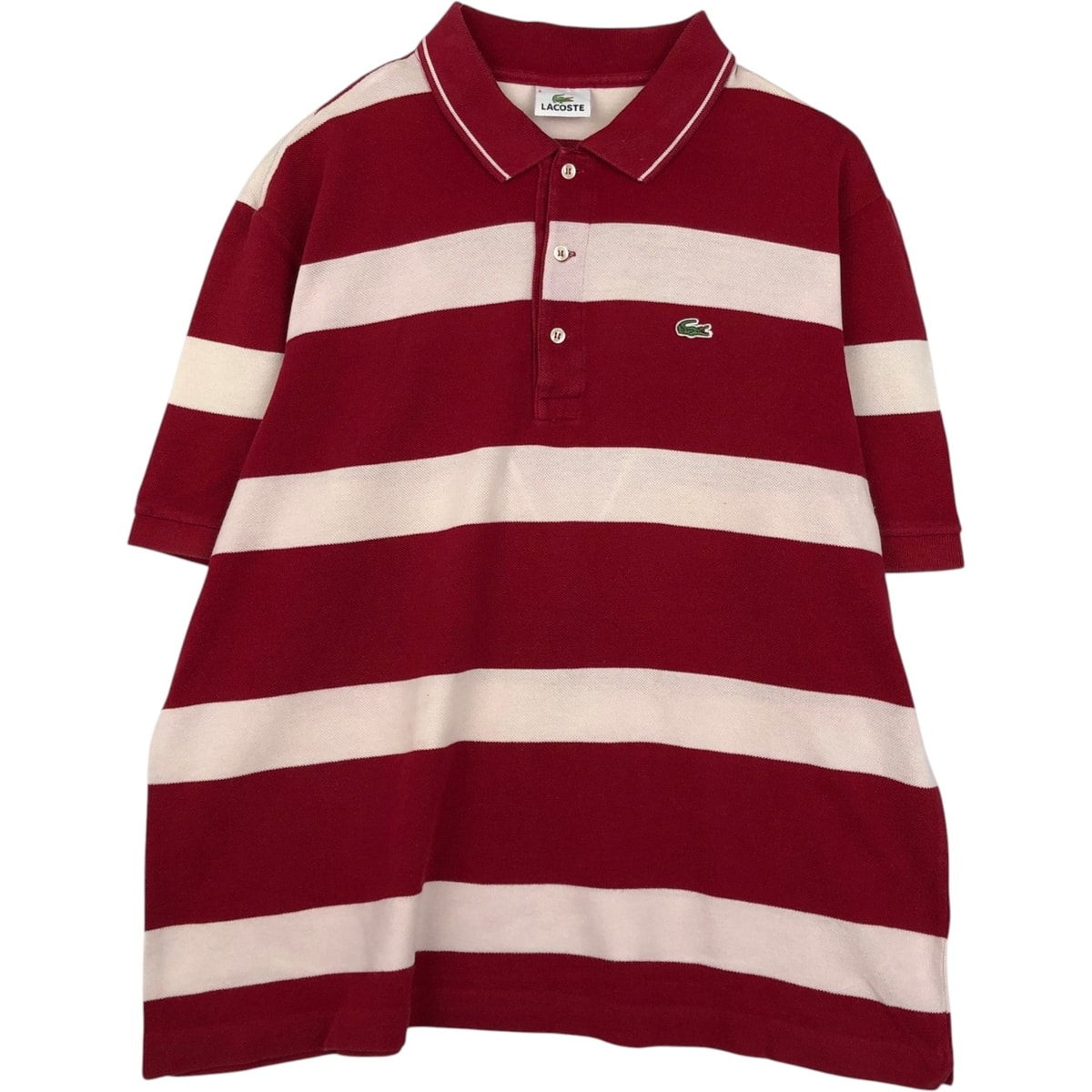 古着 ラコステ LACOSTE 半袖 ボーダー ポロシャツ 6 メンズXL相当/eaa635213