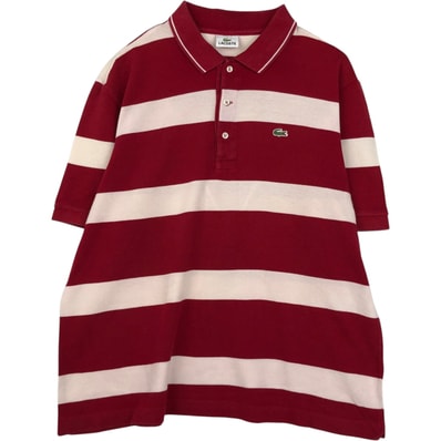 古着 ラコステ LACOSTE 半袖 ボーダー ポロシャツ 6 メンズXL相当/eaa635213