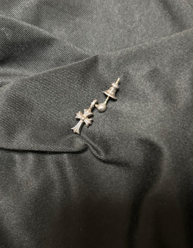 クロムハーツ CHROME HEARTS CH スタッズ クロスドロップピアス