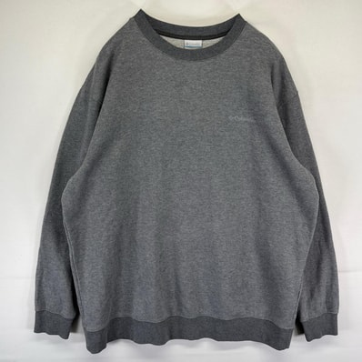 古着 コロンビア Columbia スウェット ワンポイントロゴ クルーネック 裏起毛 トレーナー 大きいサイズ 2XL グレー系 メンズ