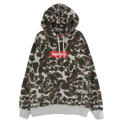 Supreme シュプリーム パーカー 12AW Box Logo Hooded Sweatshirt CAMO ボックス ロゴ フーデッド スウェットシャツ パーカー カモフラ グレー系 M【中古】