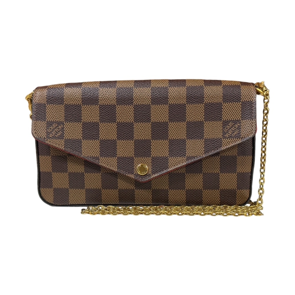ルイヴィトン ポシェットフェリシー ダミエ ショルダーバッグ ダミエキャンバス N40492 ブラウン レディース LOUIS VUITTON 中古