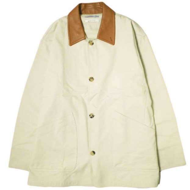 Cristaseya クリスタセヤ 22AW イタリア製 OVER BLOUSON WITH LEATHER PATCH レザーパッチ オーバーブルゾン 114-04-0307 XL Chalk カバーオール アウター mm9816