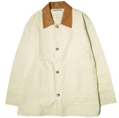 Cristaseya クリスタセヤ 22AW イタリア製 OVER BLOUSON WITH LEATHER PATCH レザーパッチ オーバーブルゾン 114-04-0307 XL Chalk カバーオール アウター mm9816