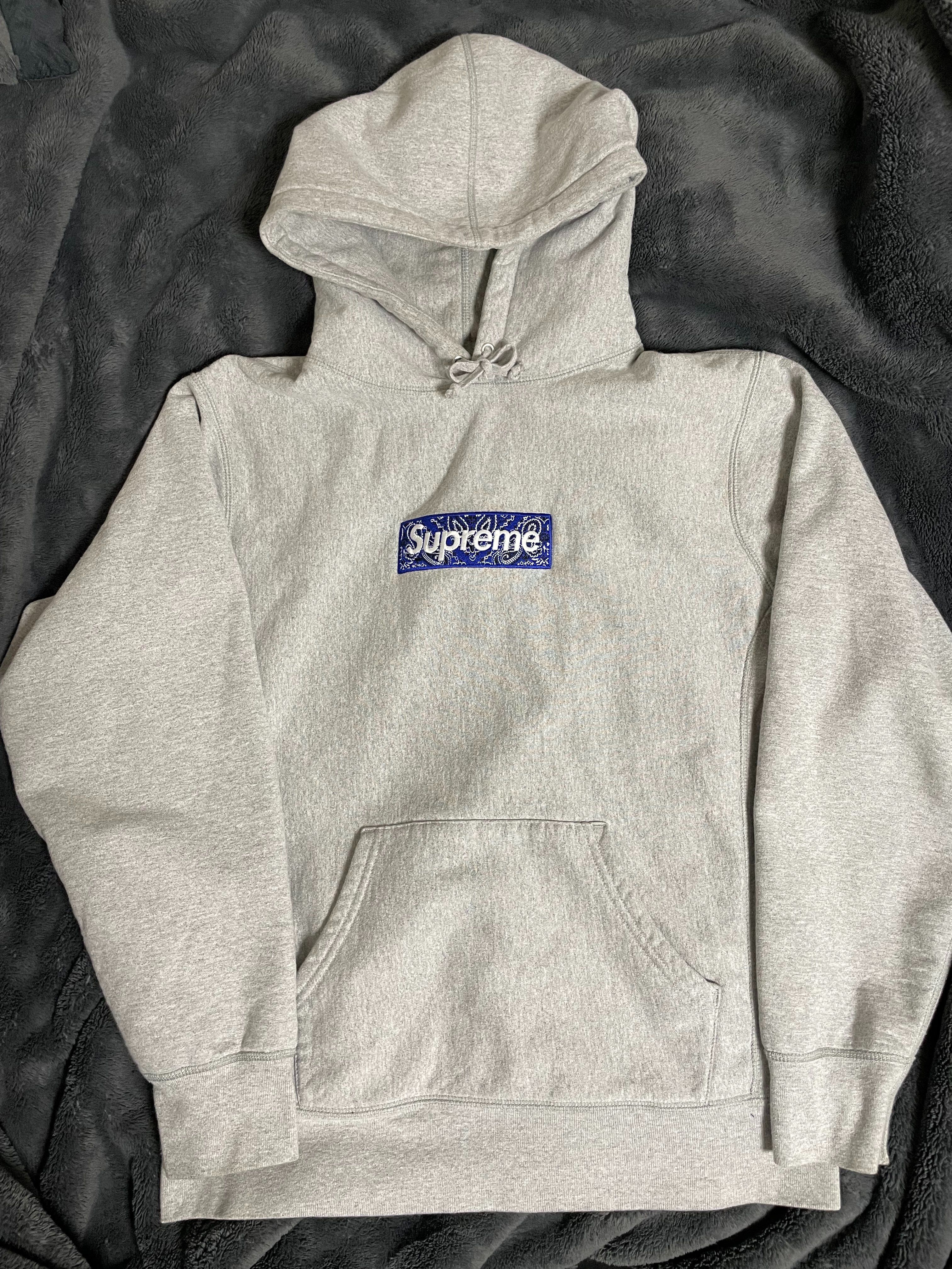 Supreme Bandana Box Logo Hooded Sweatshirt "Grey"