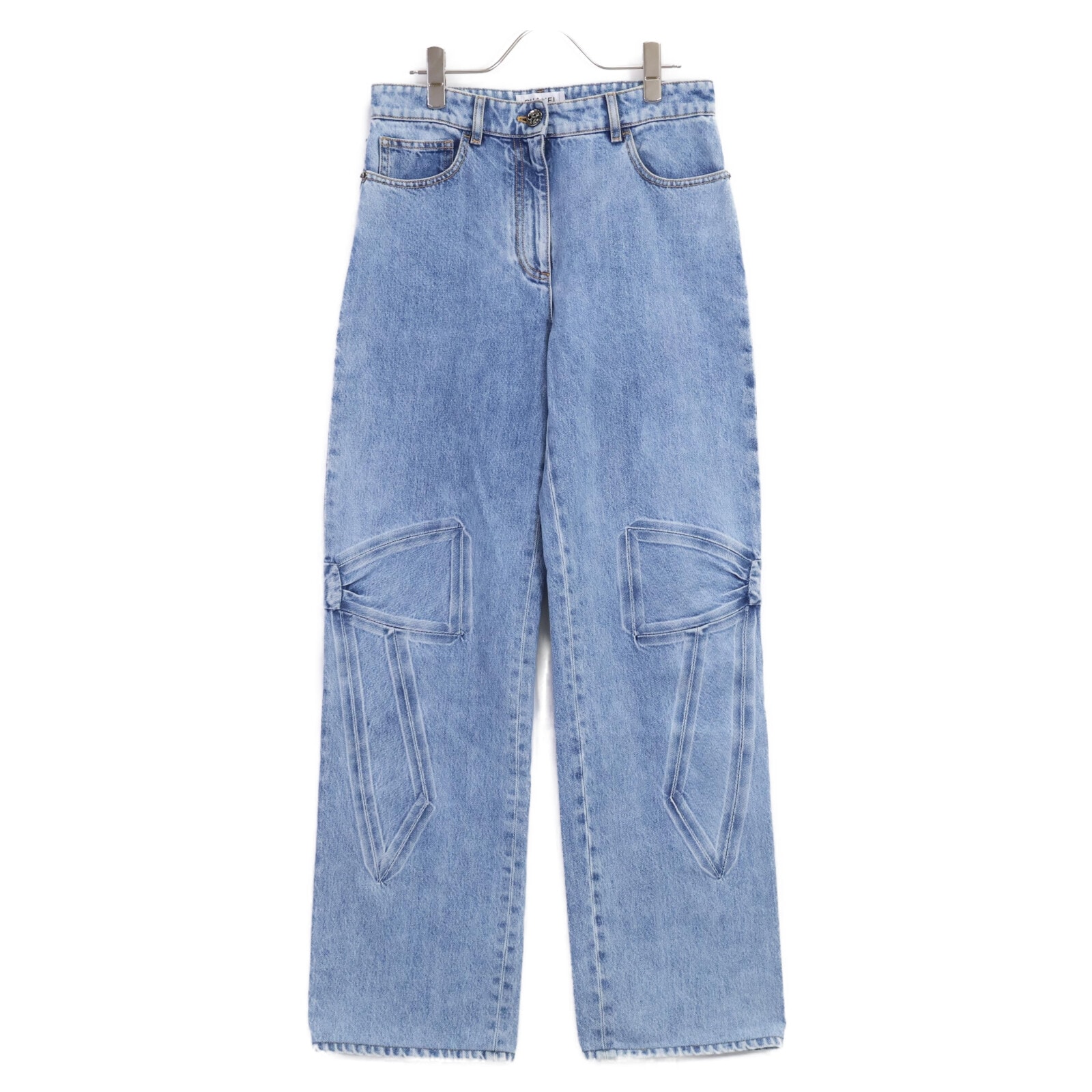 シャネル 【新品同様/国内正規】26SS P80580V73058 リボン デニムパンツ 36