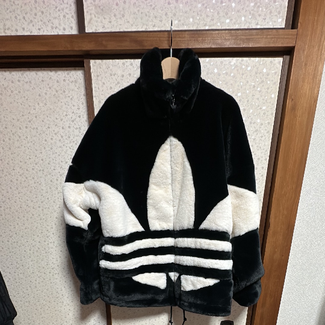 ADIDAS FAKE FUR JACKET "Black/Chalk White"