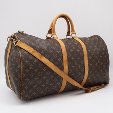 LOUIS VUITTON ルイ・ヴィトン モノグラム キーポル バンドリエール55 M41414 ボストンバッグ ブラウン コーティングキャンバス レザー レディース