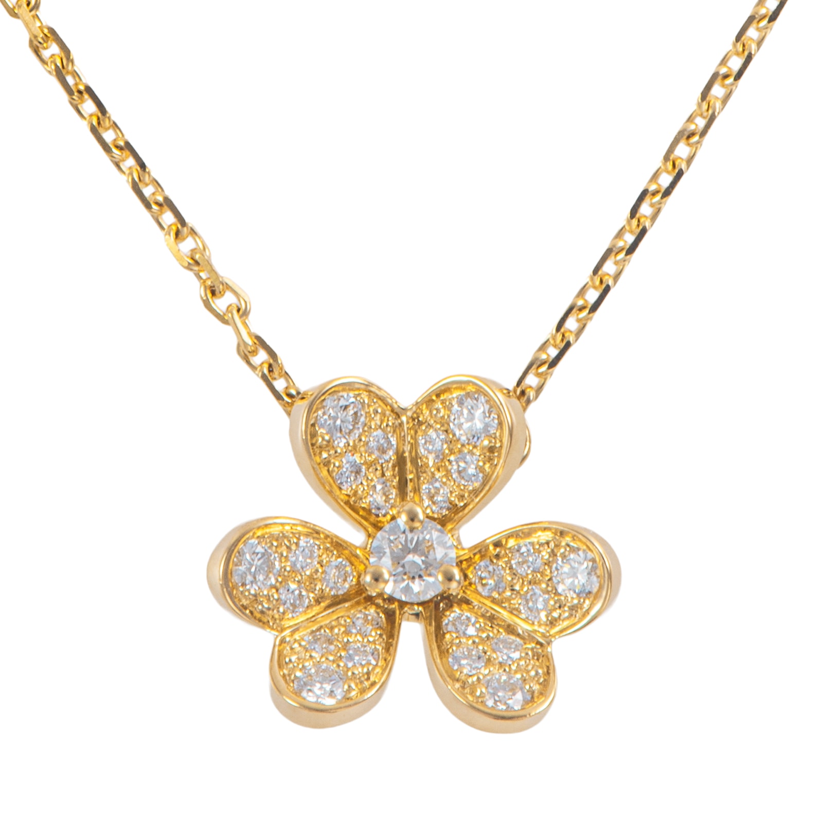 Van Cleef & Arpels ヴァンクリーフ&アーペル フリヴォル ペンダント ミニモデル VCARP24000 ネックレス K18YG ダイヤモンド ゴールド【中古】