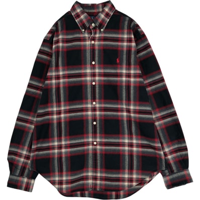 古着 ラルフローレン Ralph Lauren CLASSIC FIT クラシックフィット 長袖 ボタンダウン フランネルチェックシャツ メンズL相当/eaa677101