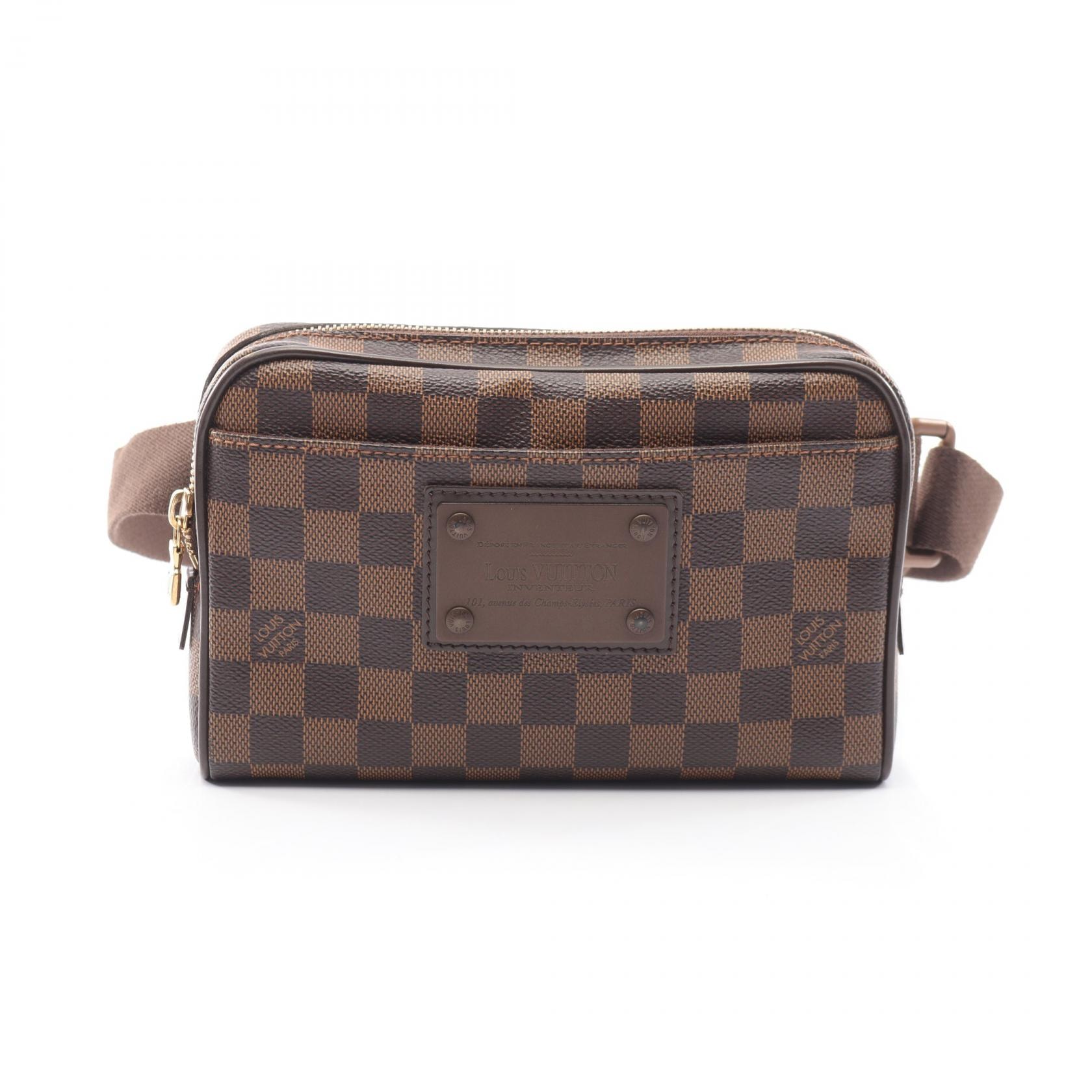 ルイ・ヴィトン LOUIS VUITTON バムバッグ ブルックリン ダミエエベヌ ウエストバッグ ボディバッグ バッグ PVCコーティングキャンバス レザー レディース ブラウン系 N41101 【中古】