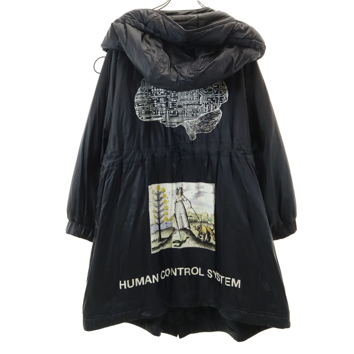 UNDERCOVER アンダーカバー バックプリント ヒューマン コントロール システム 中綿コート 1 ブラック