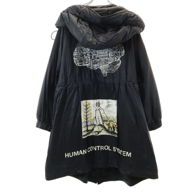 UNDERCOVER アンダーカバー バックプリント ヒューマン コントロール システム 中綿コート 1 ブラック