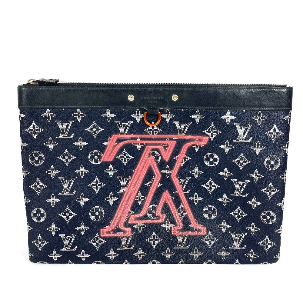 ルイヴィトン LOUIS VUITTON ポシェット アポロ M62905 モノグラムインク アップサイドダウン セカンドバッグ カバン ポーチ クラッチバッグ モノグラムキャンバス ネイビー