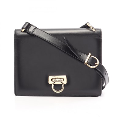 サルヴァトーレフェラガモ Salvatore Ferragamo ガンチーニ ショルダーバッグ バッグ レザー レディース ブラック系 【中古】