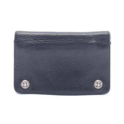 Chrome Hearts 2ZIP Cross Ball Button Leather Wallet "Black"