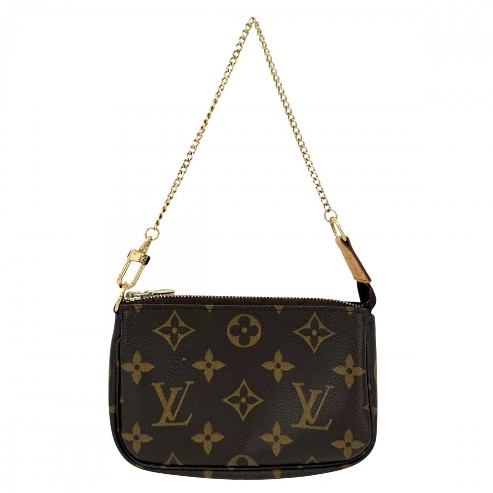 LOUIS VUITTON ルイヴィトン ハンドバッグ ミニポシェットアクセソワール アクセサリーポーチ MiniPochette Accessoires M58009 モノグラムキャンバス    ブラウン 茶 ゴールド金具 レディース【中古品】