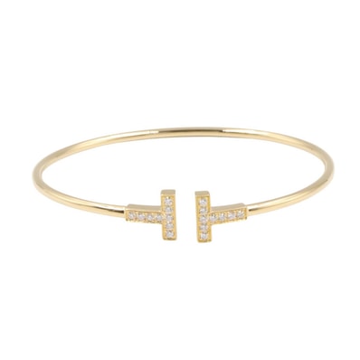 ティファニー TIFFANY&CO Tワイヤーブレスレット ダイヤ ブレスレット アクセサリー K18(イエローゴールド) ダイヤモンド レディース ゴールド系 / クリア系 60010754 【中古】