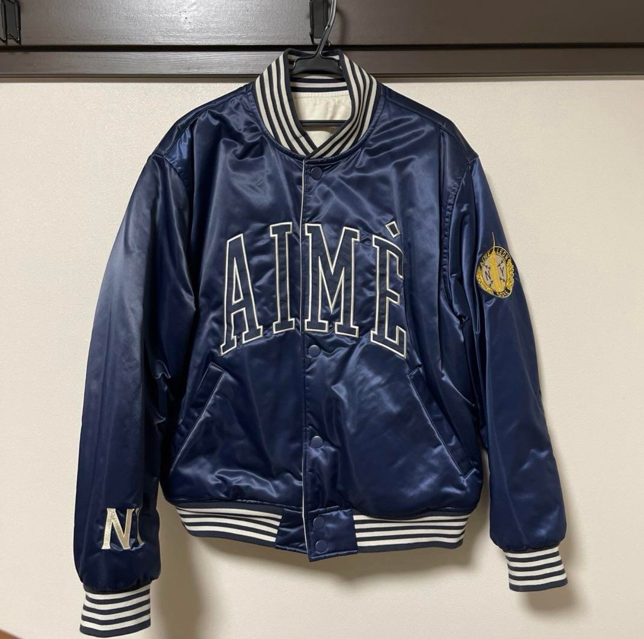 Aime Leon Dore Reversible Varsity Jacket "Navy & Cream"