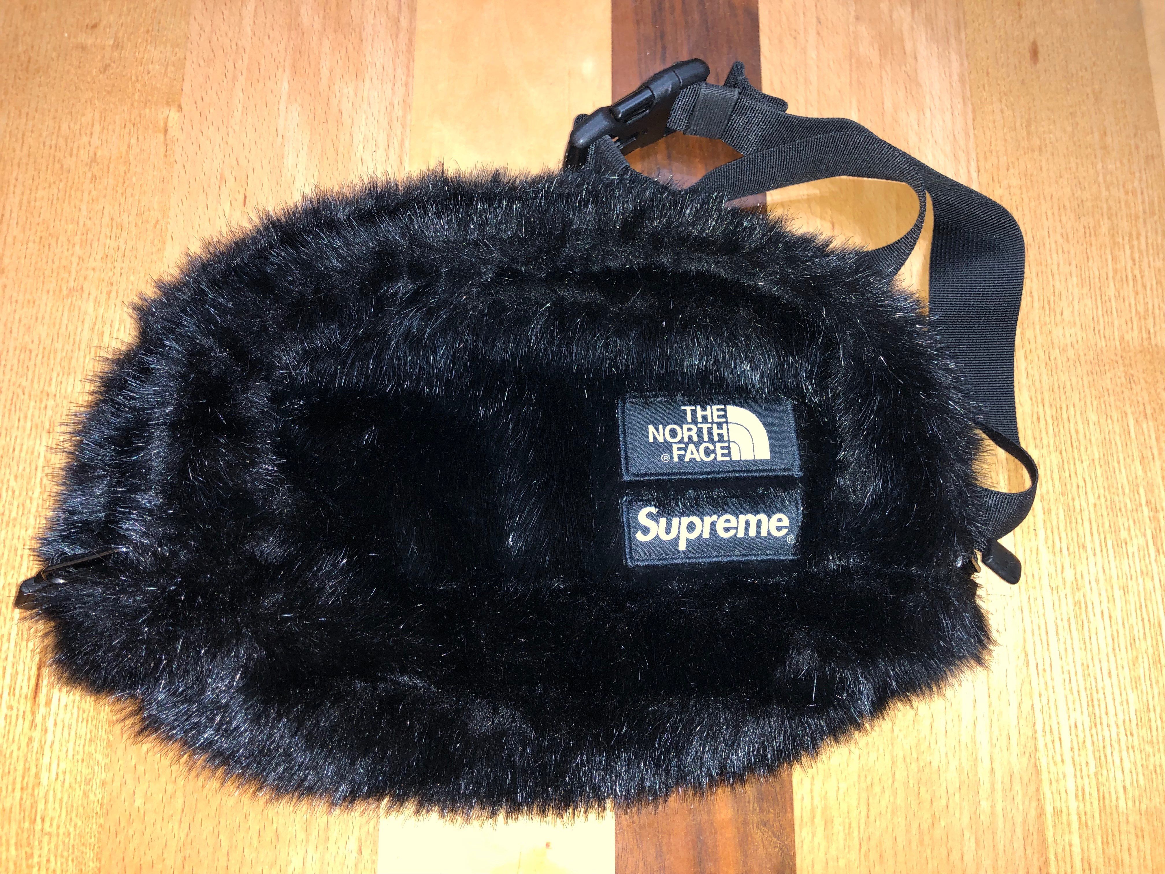 Supreme x The North Face Faux Fur Waist Bag "Black" NM82093I / NF0A5G87