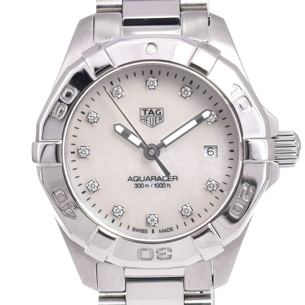 タグホイヤー TAG HEUER WBD1414 アクアレーサー 12P ダイヤモンド クォーツ レディース 美品 箱・保証書付き B#146383