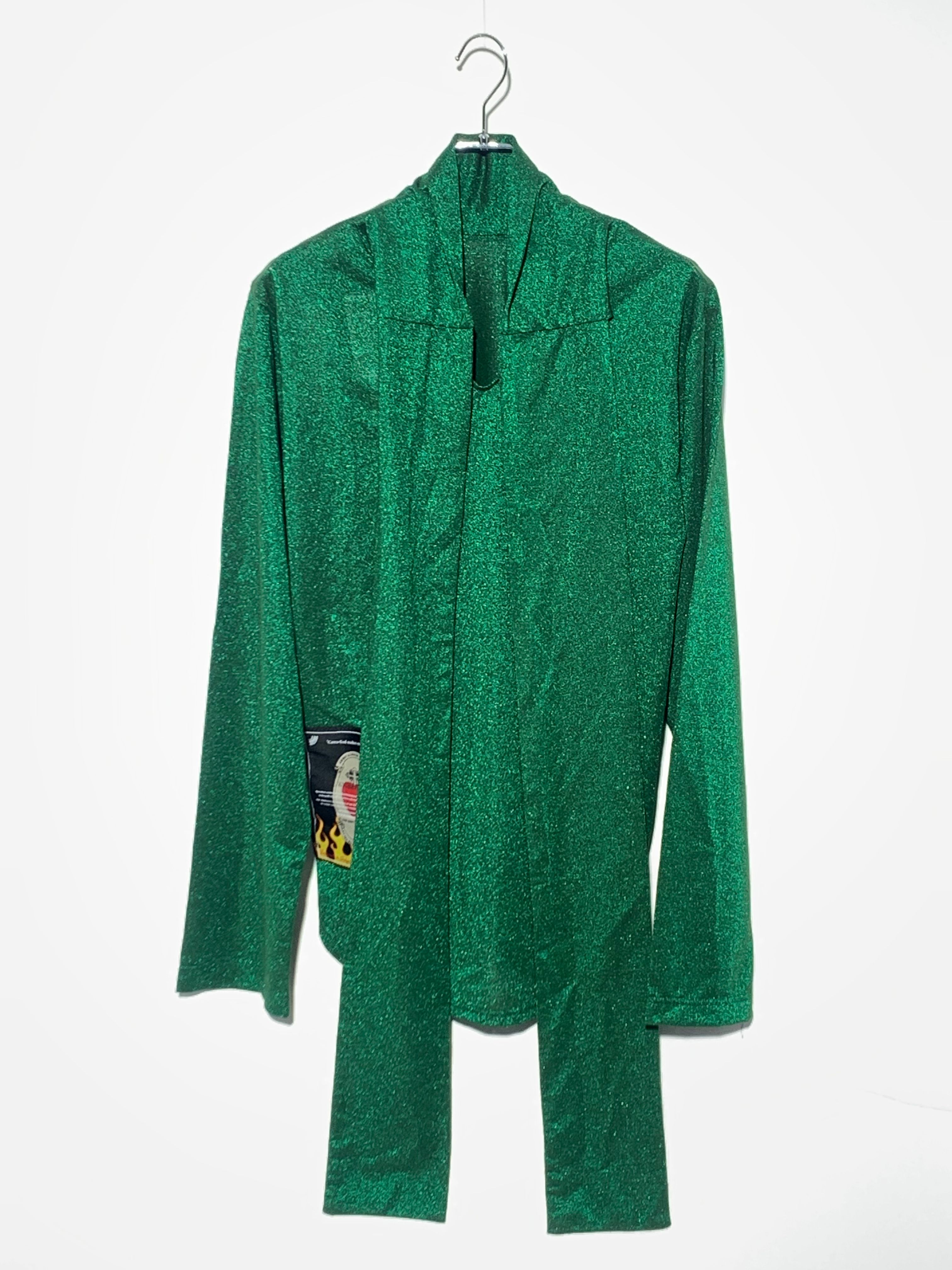 TIE COLLER GLITTER SHIRT GREEN