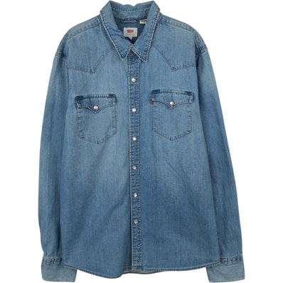 古着 リーバイス Levi's 長袖 デニムウエスタンシャツ メンズL相当/eaa652162