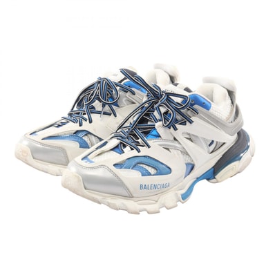 バレンシアガ BALENCIAGA トラック トレーナー スニーカー 靴 レザー ファブリック メンズ ホワイト系 / ブルー系 【中古】
