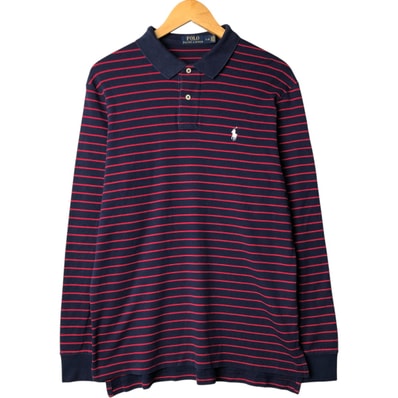 古着 ラルフローレン Ralph Lauren POLO RALPH LAUREN 長袖 ボーダー ポロシャツ メンズL相当/eaa581147