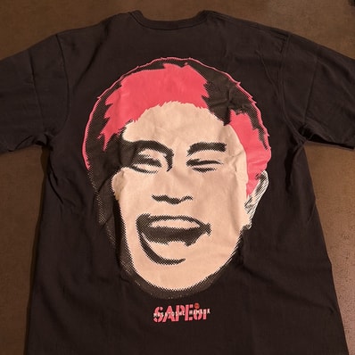 SAPEur x MASATOSHI HAMADA Stamp Logo S/S Tee #5 "Black/Coralpink"