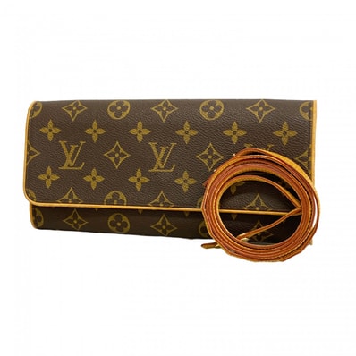 【6dd4012】ルイヴィトン ショルダーバッグ モノグラム ポシェットツインGM M51852 ブラウン【中古】レディース