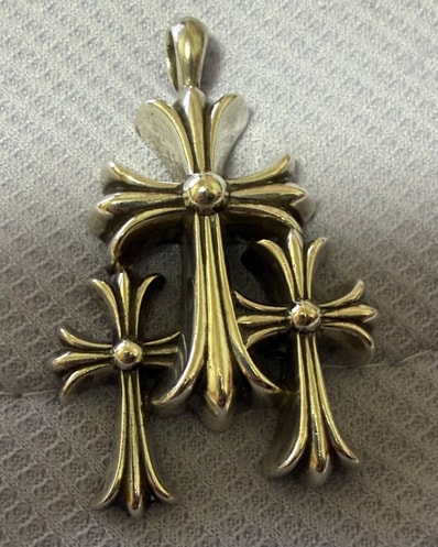 Chrome Hearts 3 CH Cross Small Pendant Top "Silver"