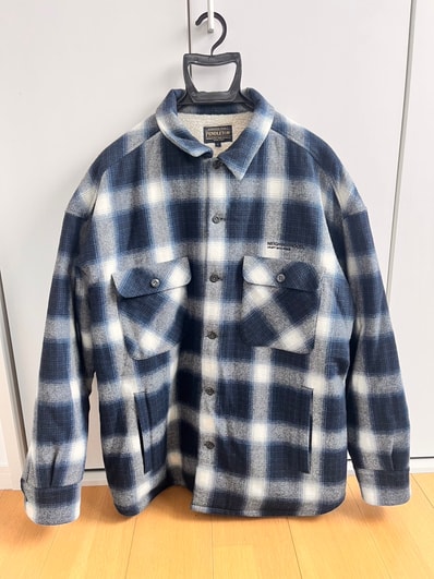 NEIGHBORHOOD x PENDLETON . Check Boa Sh LS . WO "Blue"