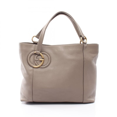 グッチ GUCCI インターロッキングG トートバッグ バッグ レザー レディース ベージュ系 309528 【中古】