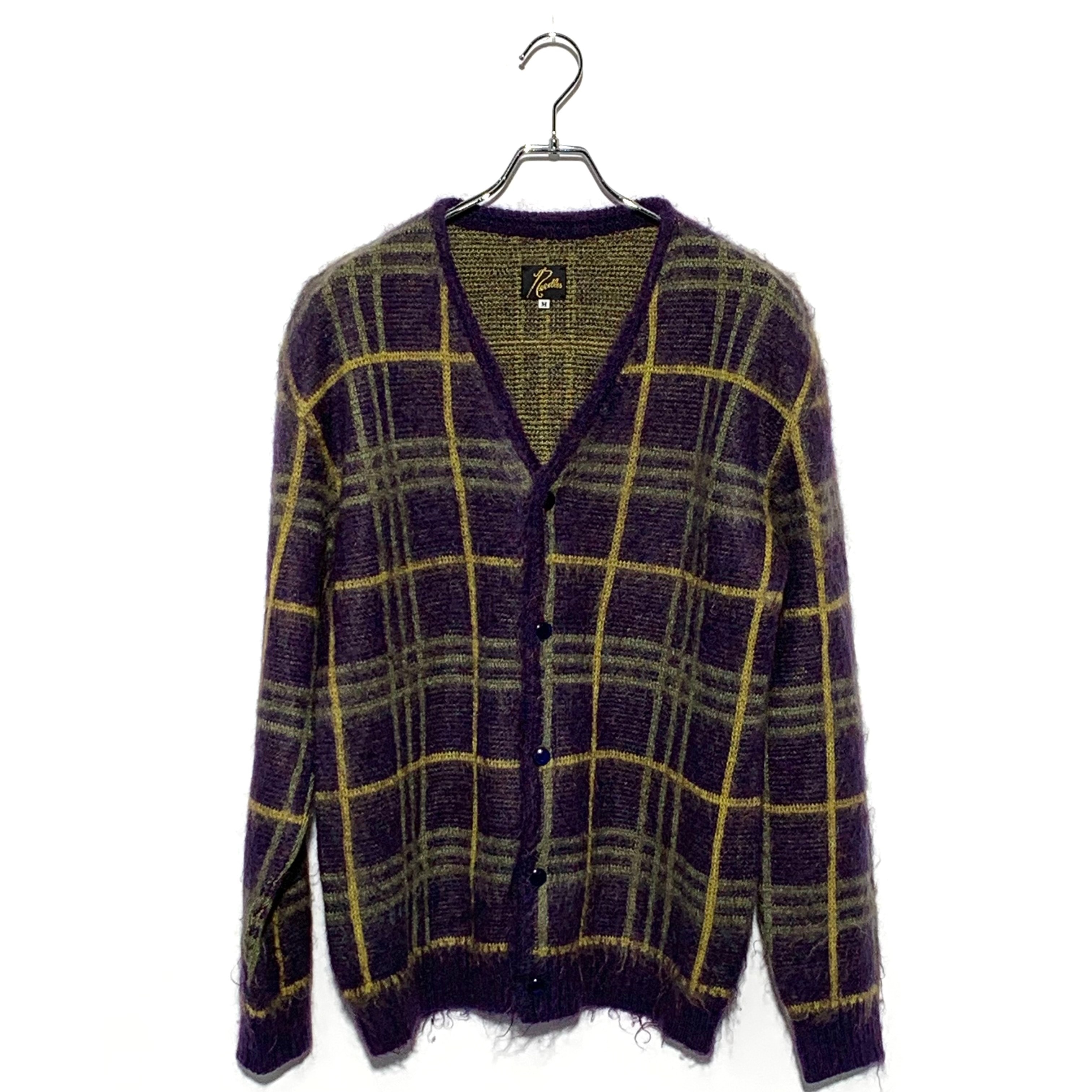 Needles Plaid Mohair Cardigan Purple