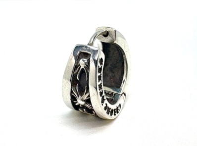 Chrome Hearts Narrow V-Band CH Cross Earrings "Silver"