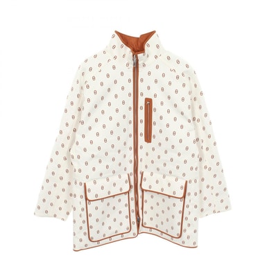 エルメス HERMES シェーヌダンクル リバーシブル 衣料品 アウター コットン / ポリエステル ホワイト レディース ホワイト系 / ブラウン系 【中古】