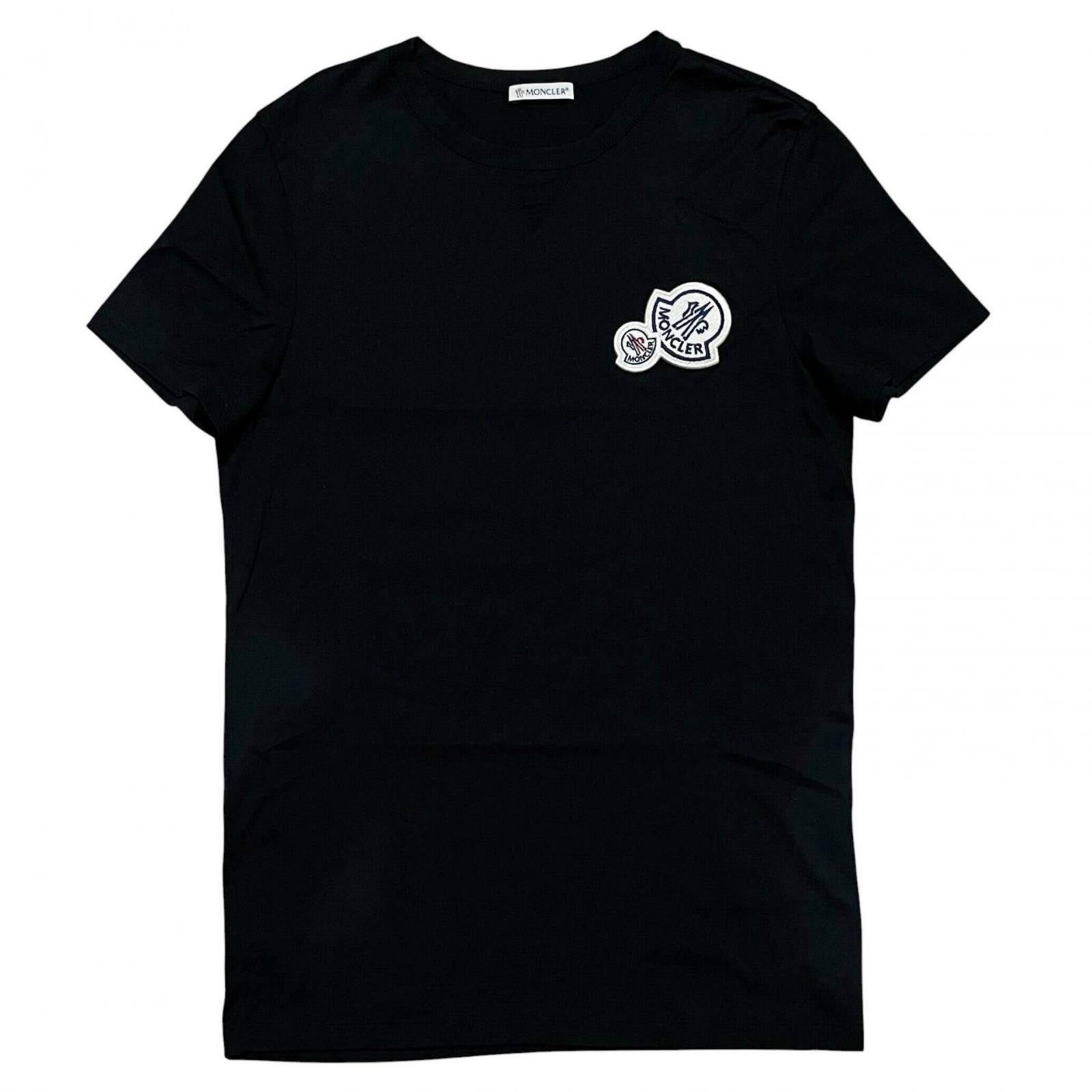MONCLER Double Logo Patch Cotton T-Shirt "Black"