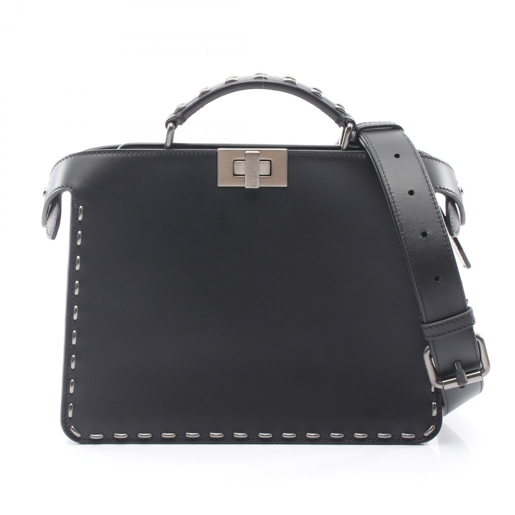 フェンディ FENDI ピーカブー アイシーユー スモール 2WAY ハンドバッグ バッグ レザー レディース ブラック系 7VA530 【中古】
