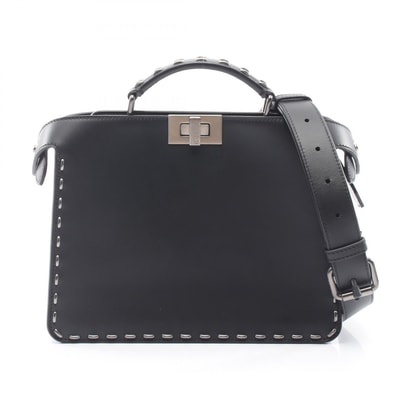 フェンディ FENDI ピーカブー アイシーユー スモール 2WAY ハンドバッグ バッグ レザー レディース ブラック系 7VA530 【中古】