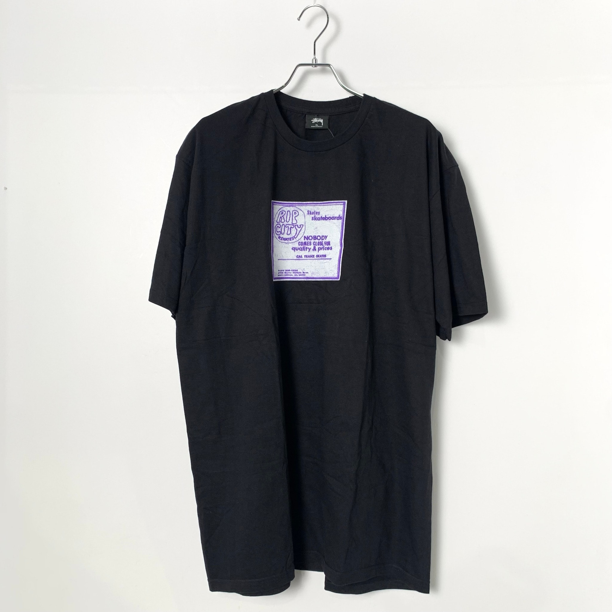 STUSSY RIP CITY SKATES TEE Black
