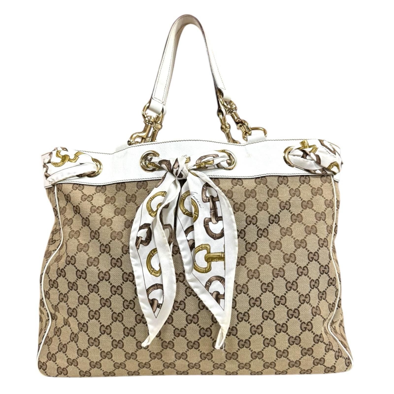 グッチ GGキャンバス トートバッグ GGキャンバス 153033 ベージュ レディース GUCCI 中古