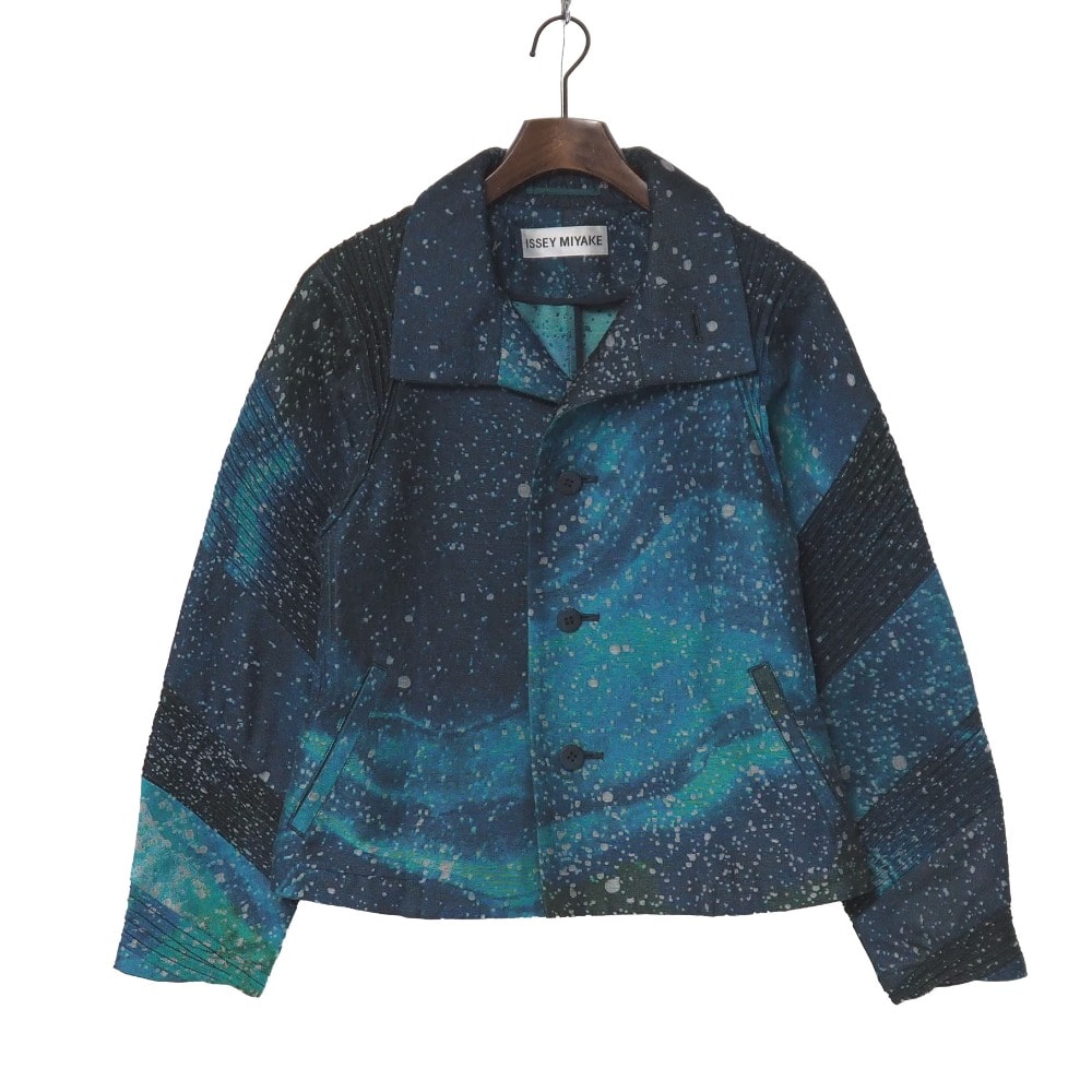 ■美品■ISSEY MIYAKE イッセイミヤケ ジャケット プリーツ グラデ―ション 総柄 ブランド古着【中古】20260910/RB0901
