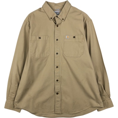 古着 カーハート Carhartt RELAXED FIT 長袖 ボタンダウン ワークシャツ メンズXL相当/eaa643491