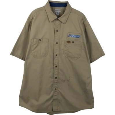古着 カーハート Carhartt McClelland Air Conditionin アドバタイジング 半袖 ワークシャツ メンズXL相当/eaa655632