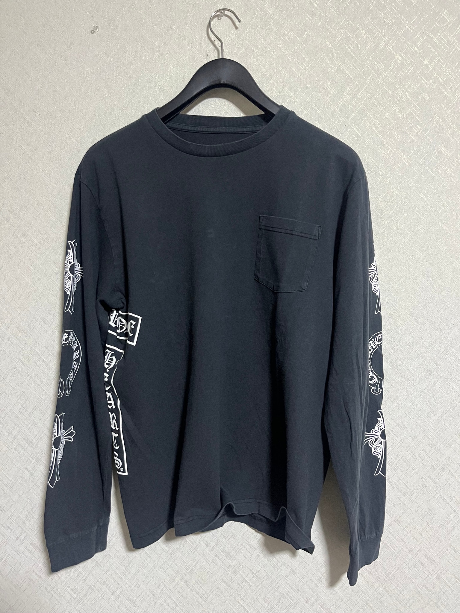 クロムハーツ(chrome hearts) soap n water T BAR Tバーヴィンテージ加工プリント 【カットソー】【ブラック】【新品】 