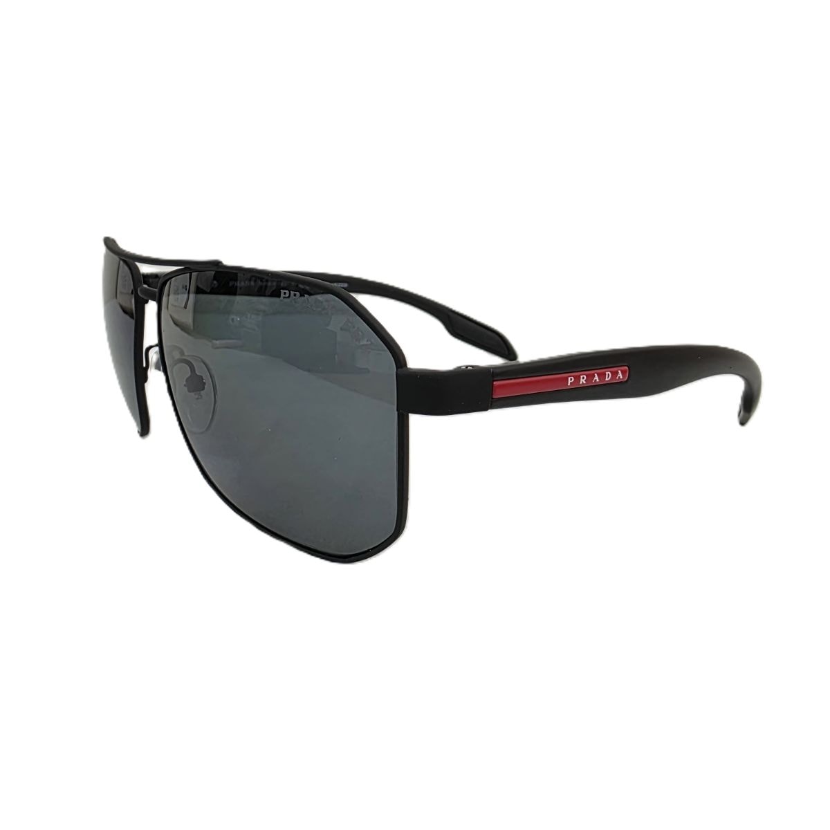 PRADA プラダ Linea Rossa リネア ロッサ スポーツ ティアドロップ サングラス PS 51VS DG05Z1 ブラック メンズ【中古】