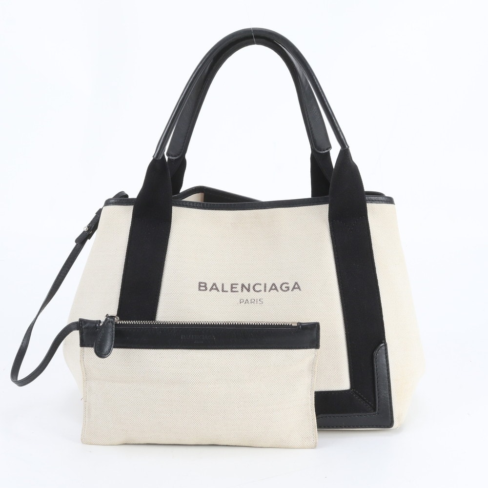 ■美品 バレンシアガネイビー カバ ポーチ付 339933 トート バッグ