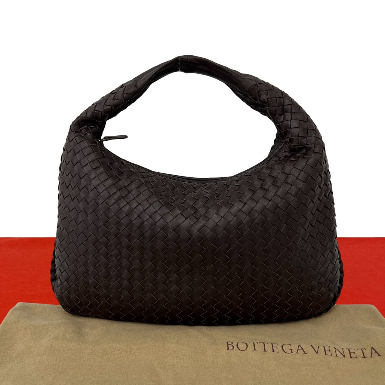 BOTTEGA VENETA ボッテガヴェネタ イントレチャート レザー ハンドバッグ ブラウン
 05624